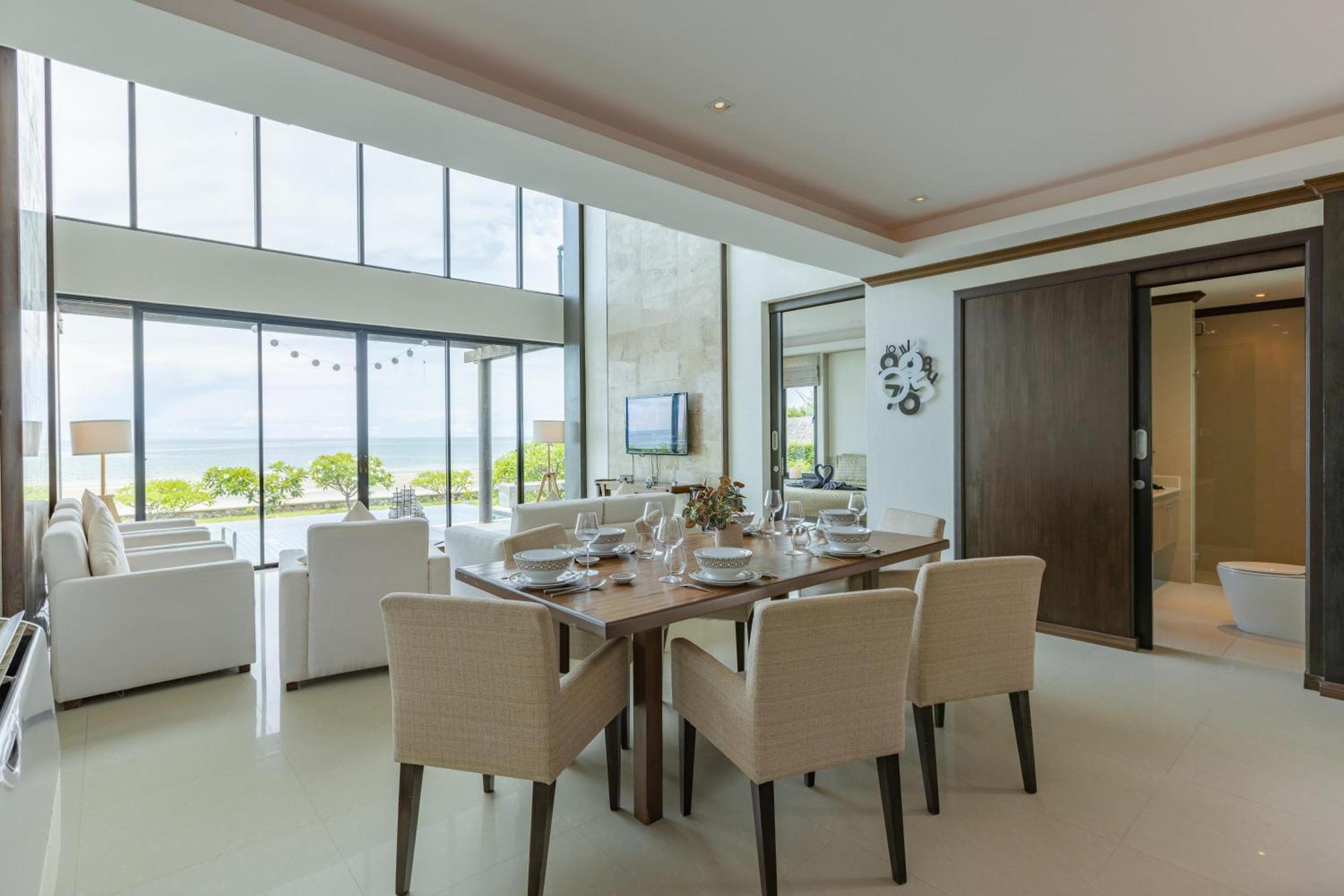 Beachfront Modern 4 Bedroom Pool Villa - Rv Huahin Kültér fotó