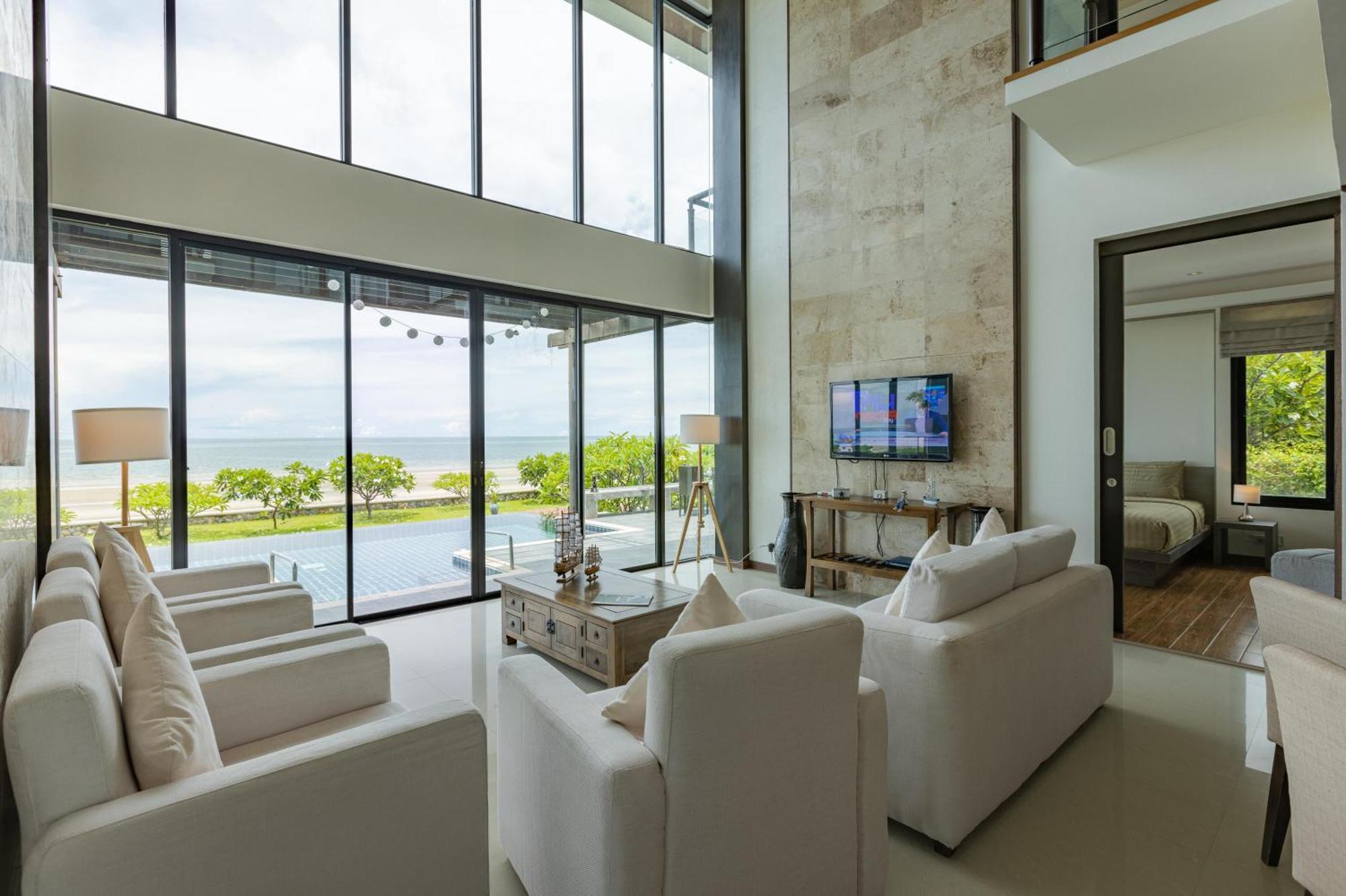 Beachfront Modern 4 Bedroom Pool Villa - Rv Huahin Kültér fotó
